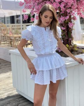 Lekka, Zwiewna, w dziewczęco czystej bieli - sukienka Mini na lato od LOVIN