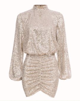 Shimmering silver and sequins evening party dress by Margot SIlver Sequin