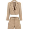 Classic women's short shorts in caramel color. They look perfect with a jacket of the same color