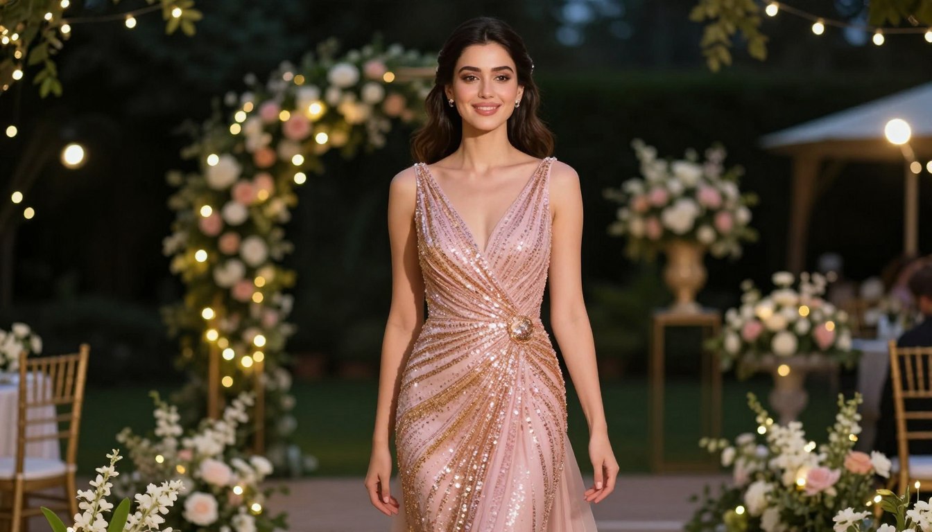 Cekinowa sukienka na wesele czy pasuje