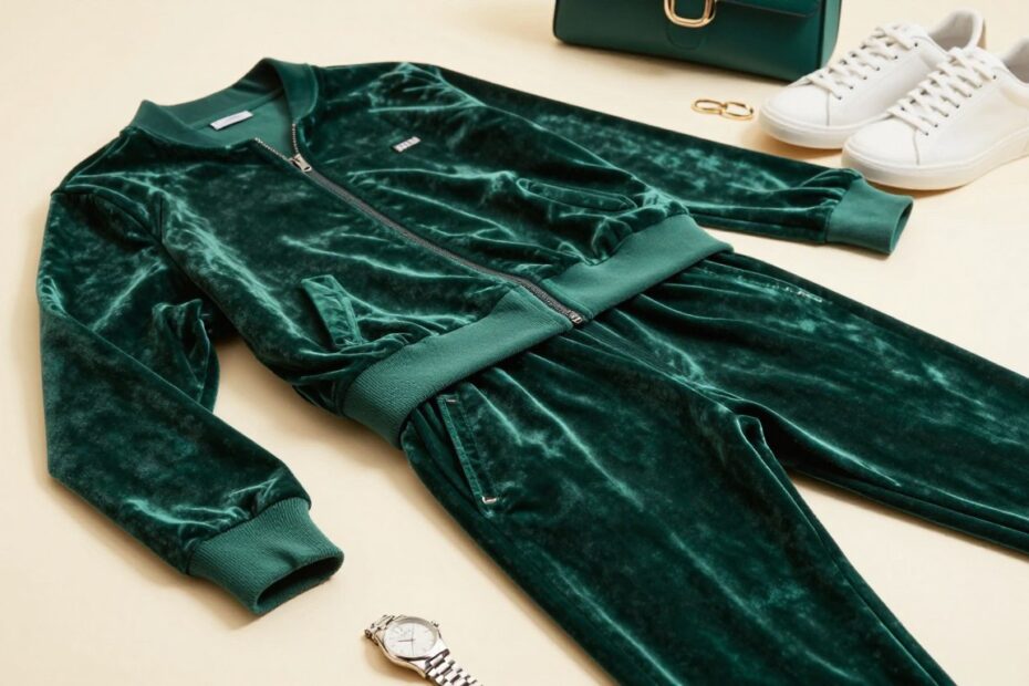 Dres welurowy zielony