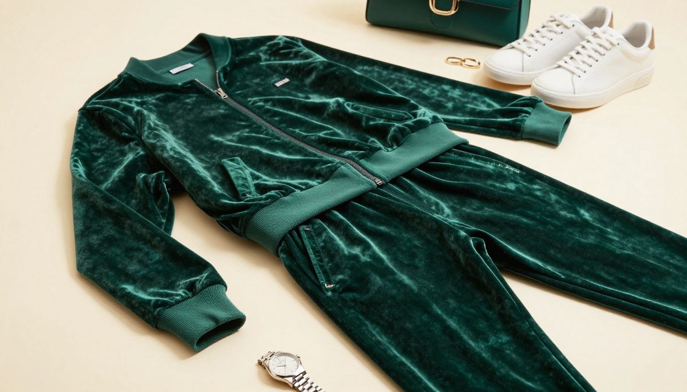 Dres welurowy zielony