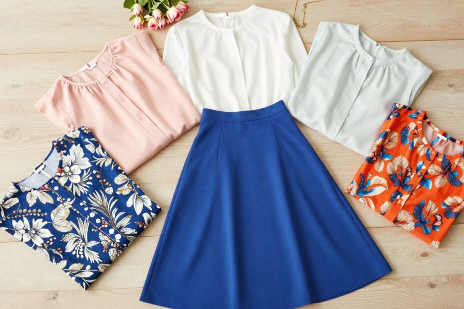 Jaka bluzka do niebieskiej spódnicy