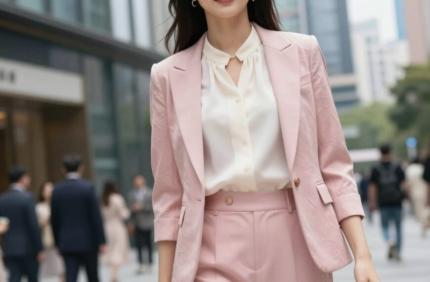 Jaka bluzka do różowego garnituru