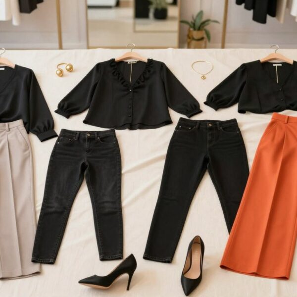 Jakie spodnie do czarnej bluzki – stylizacje od basicu po elegancki look