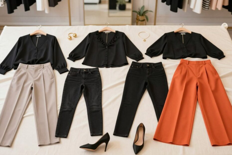 Jakie spodnie do czarnej bluzki