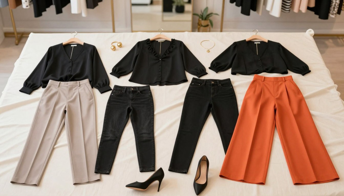 Jakie spodnie do czarnej bluzki
