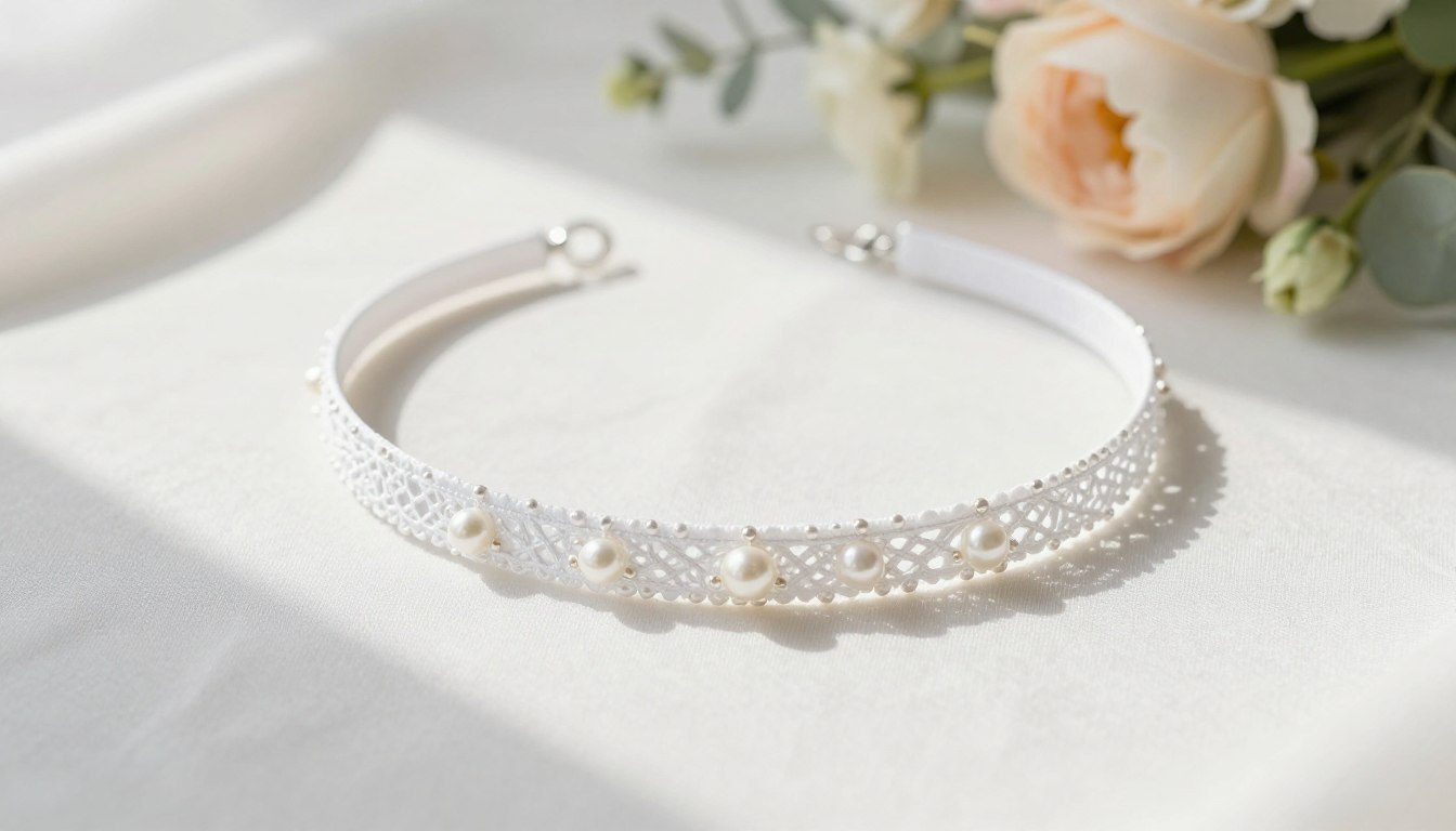Biały choker