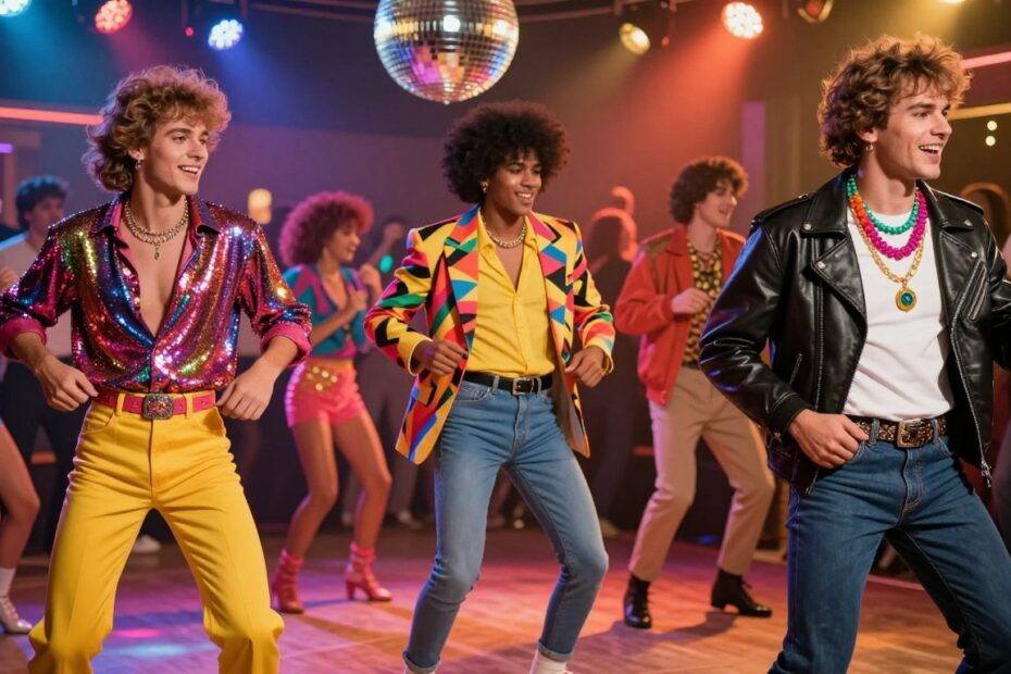 Lata 80. moda męska disco