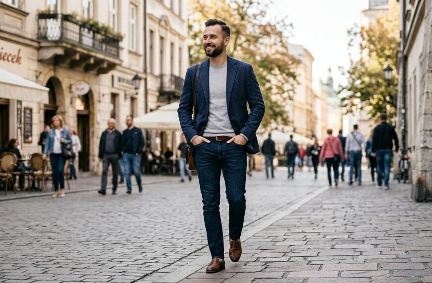 Swobodna elegancja na co dzień z marynarką sportową męską